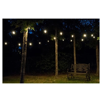 6ct Classic Café Outdoor String Lights Integrated LED Bulb - Black Wire - Enbrighten 5 6ct Classic Café Outdoor String Lights Integrated LED Bulb - Black Wire - Enbrighten - Image 3