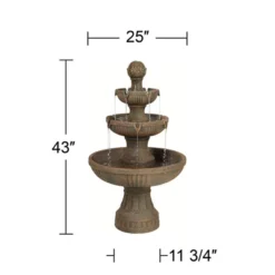 John Timberland Ravenna Rustic 3 Tier Weathered Stone Cascading Outdoor Floor Water Fountain 43" For Yard Garden Patio Home Deck Porch House Exterior -Sunnydaze Decor Store GUEST 8dc1e2aa 10d8 4211 9859 55c7f7d408c0