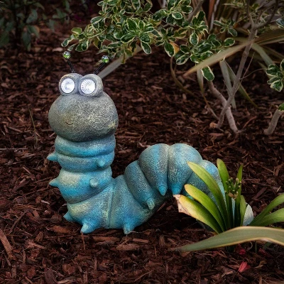 16" Solar Caterpillar Statue With LED Lights - Alpine Corporation 8 16" Solar Caterpillar Statue With LED Lights - Alpine Corporation - Image 6