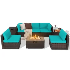 Costway 8PCS Patio Rattan Furniture Set Fire Pit Table Tank Holder Cover Deck Off White/Black/Navy/Red/Turquoise 28 Costway 8PCS Patio Rattan Furniture Set Fire Pit Table Tank Holder Cover Deck Off White/Black/Navy/Red/Turquoise -Sunnydaze Decor Store GUEST 8ff0b99b d641 4c07 b428 488e9dd1211a