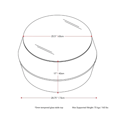 Parksville Rattan Round Patio Coffee Table - Black - CorLiving 7 Parksville Rattan Round Patio Coffee Table - Black - CorLiving - Image 5