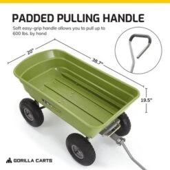 Gorilla Carts 600 Pound Capacity Heavy Duty Poly Yard Garden Steel Quick Dump Utility Wheelbarrow Wagon Trolley Cart With Straight Pull Handle, Green 8 Gorilla Carts 600 Pound Capacity Heavy Duty Poly Yard Garden Steel Quick Dump Utility Wheelbarrow Wagon Trolley Cart With Straight Pull Handle, Green -Sunnydaze Decor Store GUEST 90a7db5e 48d8 41da a9fd f0fd42e87514