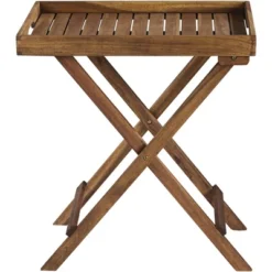 Teal Island Designs Farmhouse Rustic Acacia Wood Rectangular Outdoor Folding Table 27" X 18" Natural Brown Slat Tray Tabletop For Spaces Patio Balcony 9 Teal Island Designs Farmhouse Rustic Acacia Wood Rectangular Outdoor Folding Table 27" X 18" Natural Brown Slat Tray Tabletop For Spaces Patio Balcony -Sunnydaze Decor Store GUEST 90bd85de 027a 41fa b662 f4eadf3aa0a0