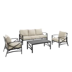 Kaplan 4pc Outdoor Sofa Set - Oatmeal - Crosley 13 Kaplan 4pc Outdoor Sofa Set - Oatmeal - Crosley -Sunnydaze Decor Store GUEST 90d85cc6 a2a5 428e b620 eb9ee4926bef