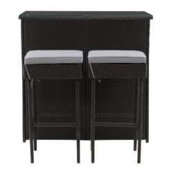 Parksville Patio Bar Set With Cushions - Black/Gray - CorLiving 16 Parksville Patio Bar Set With Cushions - Black/Gray - CorLiving -Sunnydaze Decor Store GUEST 9272c9ab 2314 4923 a27c 1897664f9d2a