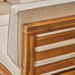 Oana 5pc Acacia Wood V-Shaped Sectional Sofa Set Teak/Beige - Christopher Knight Home 10 Oana 5pc Acacia Wood V-Shaped Sectional Sofa Set Teak/Beige - Christopher Knight Home -Sunnydaze Decor Store GUEST 92b45b4d ba81 46b3 9fad e6e0528c5999