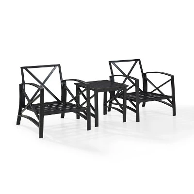 3pc Kaplan Outdoor Seating Set With 2 Chairs & Side Table - Mist - Crosley 5 3pc Kaplan Outdoor Seating Set With 2 Chairs & Side Table - Mist - Crosley - Image 3