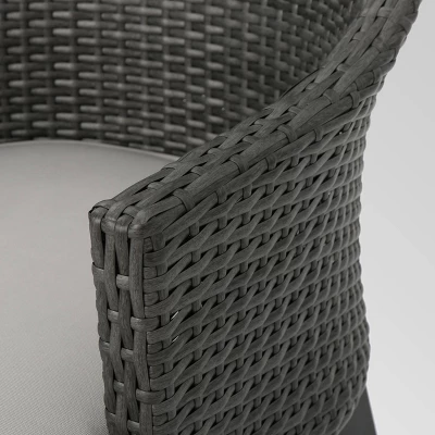 Hillhurst 4pk Wicker Dining Chairs Gray - Christopher Knight Home 5 Hillhurst 4pk Wicker Dining Chairs Gray - Christopher Knight Home - Image 3