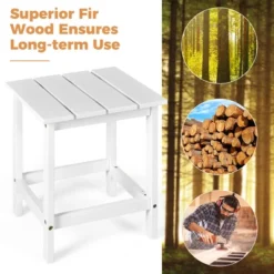 Costway 3PCS Patio Adirondack Chair Side Table Set Solid Wood Garden Deck White -Sunnydaze Decor Store GUEST 936012e9 05f2 4569 b67a 6a63632a7616