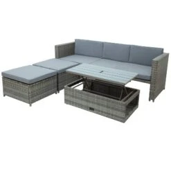 4pc Outdoor Wicker Conversation Sectional Set With Cushions - Gray - GODEER 36 4pc Outdoor Wicker Conversation Sectional Set With Cushions - Gray - GODEER -Sunnydaze Decor Store GUEST 9453a95b 9dce 4130 9ce3 77cb23c5a698