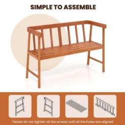 Costway Patio Acacia Wood Bench 2-Person Slatted Seat Backrest 800 Lbs Natural Outdoor 16 Costway Patio Acacia Wood Bench 2-Person Slatted Seat Backrest 800 Lbs Natural Outdoor -Sunnydaze Decor Store GUEST 945e276a 0d11 4532 8e99 22203be9202d