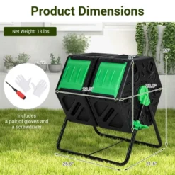 Costway Dual Chamber Compost Tumbler Outdoor Rotating Chamber Compost Bin 34.5 Gallon 12 Costway Dual Chamber Compost Tumbler Outdoor Rotating Chamber Compost Bin 34.5 Gallon -Sunnydaze Decor Store GUEST 94f0e566 3ffc 44d8 8528 56acf9e032fb