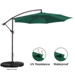 Nature Spring Offset Swivel Patio Umbrella - 10', Green