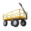 Gorilla Carts 1200lbs. Capacity Industrial Steel Utility Wagon With Removable Sides And 2 In 1 Handle For Towing - Yellow (GOR1201B)