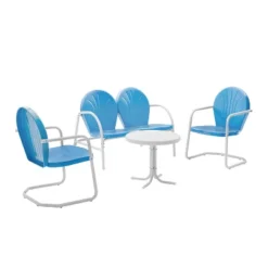 Griffith 4pc Outdoor Conversation Set - Sky Blue - Crosley -Sunnydaze Decor Store GUEST 95e25299 90d1 4551 b3f4 87cf9af28268