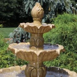 Sunnydaze Decor Sunnydaze 46"H Electric Polystone 3-Tier Classic Tulip Outdoor Water Fountain -Sunnydaze Decor Store GUEST 962f8f00 aa9f 4d54 9e33 2ea135b4f41d