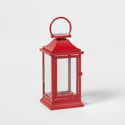 12" Decorative Metal Christmas Lantern Red - Wondershop™ 3 12" Decorative Metal Christmas Lantern Red - Wondershop™