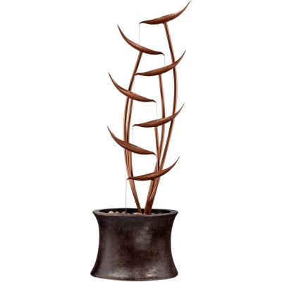 John Timberland Tiered Copper Leaves Modern Cascading Tiered Leaves Outdoor Floor Water Fountain 41" For Yard Garden Patio Deck Porch Balcony Roof 5 John Timberland Tiered Copper Leaves Modern Cascading Tiered Leaves Outdoor Floor Water Fountain 41" For Yard Garden Patio Deck Porch Balcony Roof - Image 3