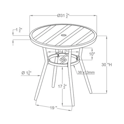 3pc Arna Patio Set With 32" Round Dining Table - MiBasics 9 3pc Arna Patio Set With 32" Round Dining Table - MiBasics - Image 7