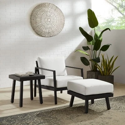 Linon Lark Aluminum Ottoman 8 Linon Lark Aluminum Ottoman - Image 6