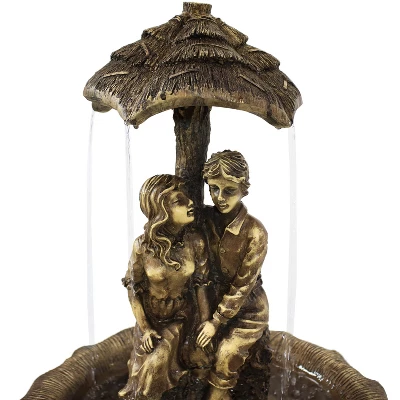 Sunnydaze Decor Sunnydaze Outdoor Solar Powered Polyresin Lovers Umbrella Water Fountain With Battery Backup And LED Lights - 43" 6 Sunnydaze Decor Sunnydaze Outdoor Solar Powered Polyresin Lovers Umbrella Water Fountain With Battery Backup And LED Lights - 43" - Image 4