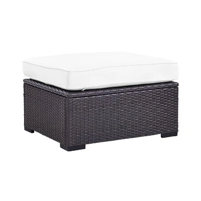 Biscayne Outdoor Wicker Ottoman - White - Crosley 5 Biscayne Outdoor Wicker Ottoman - White - Crosley - Image 3