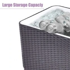 Costway Outdoor Rattan 80QT Party Portable Rolling Cooler Cart Ice Beer Beverage Chest -Sunnydaze Decor Store GUEST 98d14c19 9090 4896 8cf6 90bab47c40f1