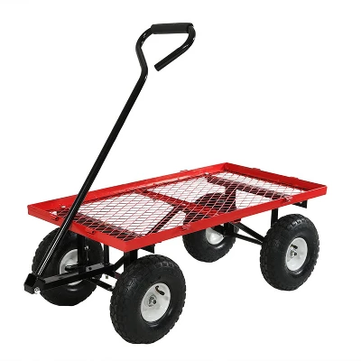 Sunnydaze Decor Sunnydaze Outdoor Lawn And Garden Heavy-Duty Durable Steel Mesh Utility Wagon Cart With Removable Sides 9 Sunnydaze Decor Sunnydaze Outdoor Lawn And Garden Heavy-Duty Durable Steel Mesh Utility Wagon Cart With Removable Sides - Image 7