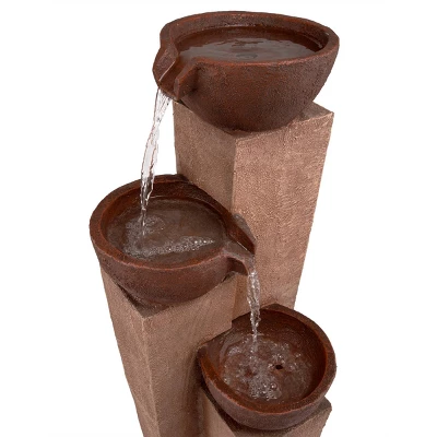 35" Stone Resin Layered Tiering Pots Fountain Copper - Alpine Corporation 6 35" Stone Resin Layered Tiering Pots Fountain Copper - Alpine Corporation - Image 4