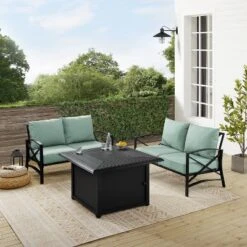 Kaplan 3pc Outdoor Conversation Set With Fire Table & 2 Loveseats - Mist - Crosley 20 Kaplan 3pc Outdoor Conversation Set With Fire Table & 2 Loveseats - Mist - Crosley -Sunnydaze Decor Store GUEST 9a9365f7 07bf 40bf 9145 a2473e52c13a