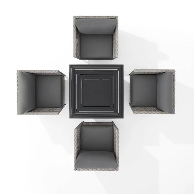 Richland 5pc Outdoor Wicker Conversation Set With Fire Table - Crosley 10 Richland 5pc Outdoor Wicker Conversation Set With Fire Table - Crosley - Image 8