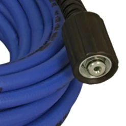 Apache 10085585 1/4 Inch Diameter X 50 Foot Long 3,100 PSI Xtreme Flex Hybrid Polymer Pressure Washer Hose Assembly With Female Metric Fittings, Blue