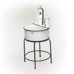 34" Metal Antique Cylindrical Fountain Sink With Stand White - Alpine Corporation 9 34" Metal Antique Cylindrical Fountain Sink With Stand White - Alpine Corporation -Sunnydaze Decor Store GUEST 9dcb41cf e247 4d8a 9af4 efbecd9a2150