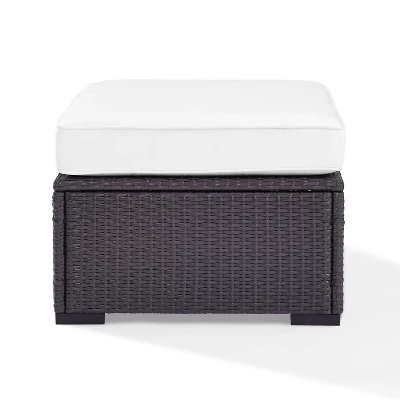 Biscayne Outdoor Wicker Ottoman - White - Crosley 9 Biscayne Outdoor Wicker Ottoman - White - Crosley - Image 7