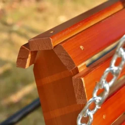 Outsunny 46" 2-Person Porch Swing Wooden Patio Swing Bench With Cup Holders, Slatted Design, & Chains Included, 440lb Weight Capacity -Sunnydaze Decor Store GUEST 9ee188ed 9458 4296 9904 19ef2247d9e5