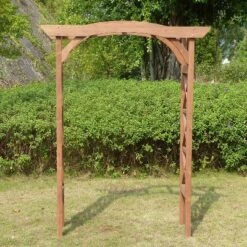 7' Canadian Hemlock Weatherproof Arbor - Natural - Merry Products -Sunnydaze Decor Store GUEST 9f7be44c e753 4a44 b0e4 02f3158d1e9c