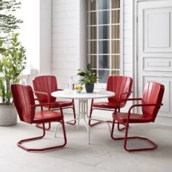 Ridgeland 5pc Outdoor Dining Set - Red - Crosley 15 Ridgeland 5pc Outdoor Dining Set - Red - Crosley -Sunnydaze Decor Store GUEST a05e0425 9c3a 4dcf a1ab 11cf276606e3