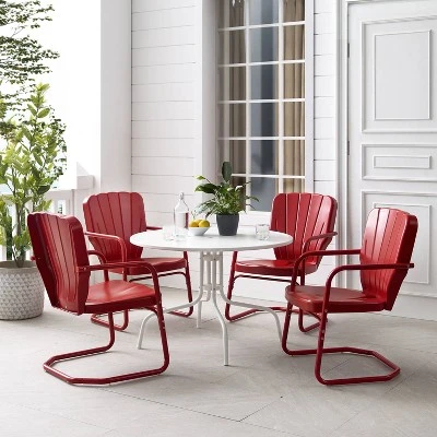 Ridgeland 5pc Outdoor Dining Set - Red - Crosley 9 Ridgeland 5pc Outdoor Dining Set - Red - Crosley - Image 7