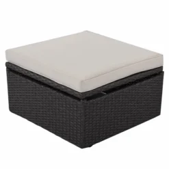 4pc Outdoor Wicker Rectangle Daybed With Canopy & Cushions - Beige - GODEER -Sunnydaze Decor Store GUEST a0787187 de15 4077 b4c6 edec8873fc2e