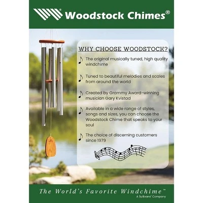 Woodstock Wind Chimes Signature Collection, Chimes Of Olympos, 36'' Silver Wind Chime OWS 6 Woodstock Wind Chimes Signature Collection, Chimes Of Olympos, 36'' Silver Wind Chime OWS - Image 4