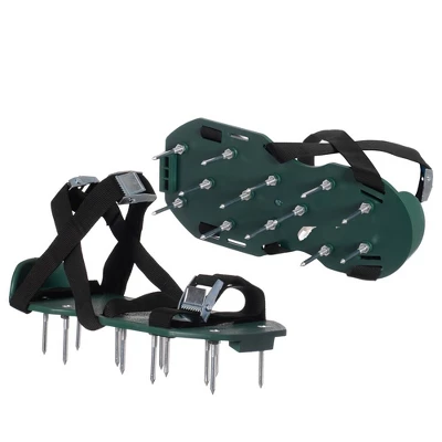 Gardenised Lawn And Garden Aerator Spike Shoe With 3 Metal Buckle Straps, Green Spiked Sandal 4 Gardenised Lawn And Garden Aerator Spike Shoe With 3 Metal Buckle Straps, Green Spiked Sandal - Image 2