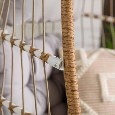 Toluca Hanging Outdoor Boho Egg Chair With Cushion - Saracina Home 8 Toluca Hanging Outdoor Boho Egg Chair With Cushion - Saracina Home - Image 6