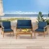 Willowbrook Patio Acacia Wood 4 Seater Chat Set With Coffee Table - Teak/Dark Teal - Christopher Knight Home 2 Willowbrook Patio Acacia Wood 4 Seater Chat Set With Coffee Table - Teak/Dark Teal - Christopher Knight Home -Sunnydaze Decor Store GUEST a21ef056 48a8 4abd 956e e103815c34b5