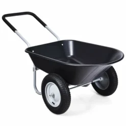 Costway 2 Tire Wheelbarrow Cart Heavy-duty Dolly Utility Cart Black -Sunnydaze Decor Store GUEST a24320c6 8c6a 4ff1 8cc3 72c3ad01e524