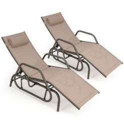 Costway 2PCS Patio Chaise Lounge Glider Recliner Chair Adjustable Sturdy Frame Outdoor 14 Costway 2PCS Patio Chaise Lounge Glider Recliner Chair Adjustable Sturdy Frame Outdoor -Sunnydaze Decor Store GUEST a33286af 7e7d 4822 bbe1 4405d9a64557