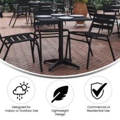 Flash Furniture Lila 27.5'' Square Aluminum Indoor-Outdoor Table Set With 4 Slat Back Chairs 21 Flash Furniture Lila 27.5'' Square Aluminum Indoor-Outdoor Table Set With 4 Slat Back Chairs -Sunnydaze Decor Store GUEST a3544fe3 5d5d 4fbb 8013 ac17589646e9