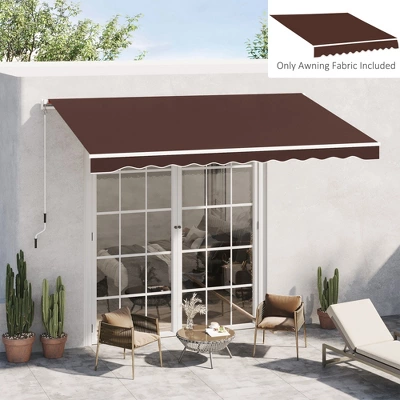 Outsunny 13' X 8' Retractable Awning Fabric Replacement Outdoor Sunshade Canopy Awning Cover, UV Protection, Coffee 3 Outsunny 13' X 8' Retractable Awning Fabric Replacement Outdoor Sunshade Canopy Awning Cover, UV Protection, Coffee