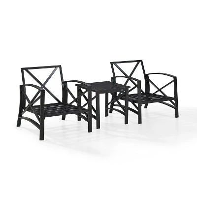3pc Kaplan Outdoor Seating Set With 2 Chairs & Side Table - Oatmeal - Crosley 5 3pc Kaplan Outdoor Seating Set With 2 Chairs & Side Table - Oatmeal - Crosley - Image 3