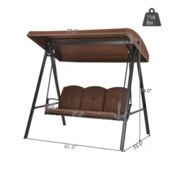 Costway Outdoor 3-Seat Porch Swing With Adjust Canopy And Cushions GrayBrown 15 Costway Outdoor 3-Seat Porch Swing With Adjust Canopy And Cushions GrayBrown -Sunnydaze Decor Store GUEST a3e269ec 593d 4119 89b9 63f47935ee9b