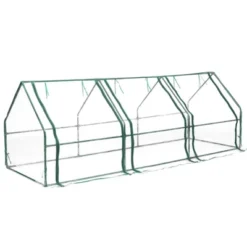 Gardenised Green Outdoor Waterproof Portable Plant Greenhouse With 2 Clear Zippered Windows